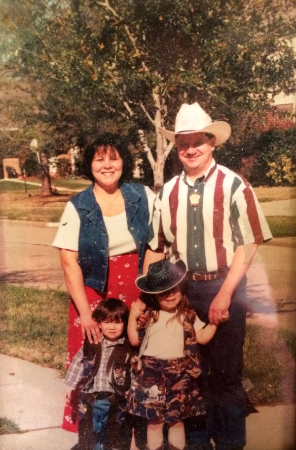 The Strege family ready for a day at the Houston Livestock Show & Rodeo, circa 2001